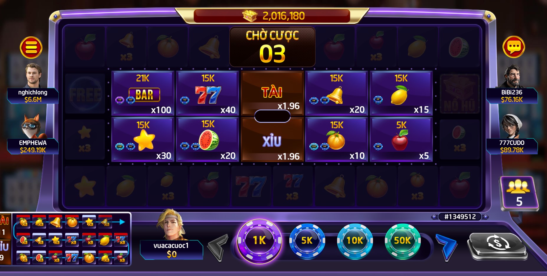 Cách chơi game Xèng hoa quả tại May88 club