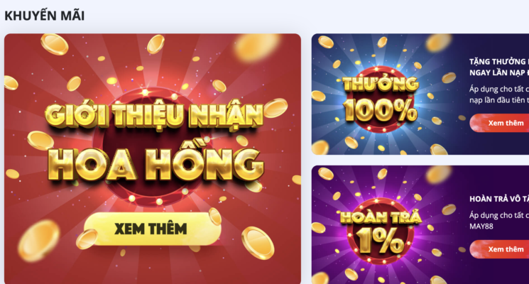 Khuyến mãi hấp dẫn có tại nhà cái May88
