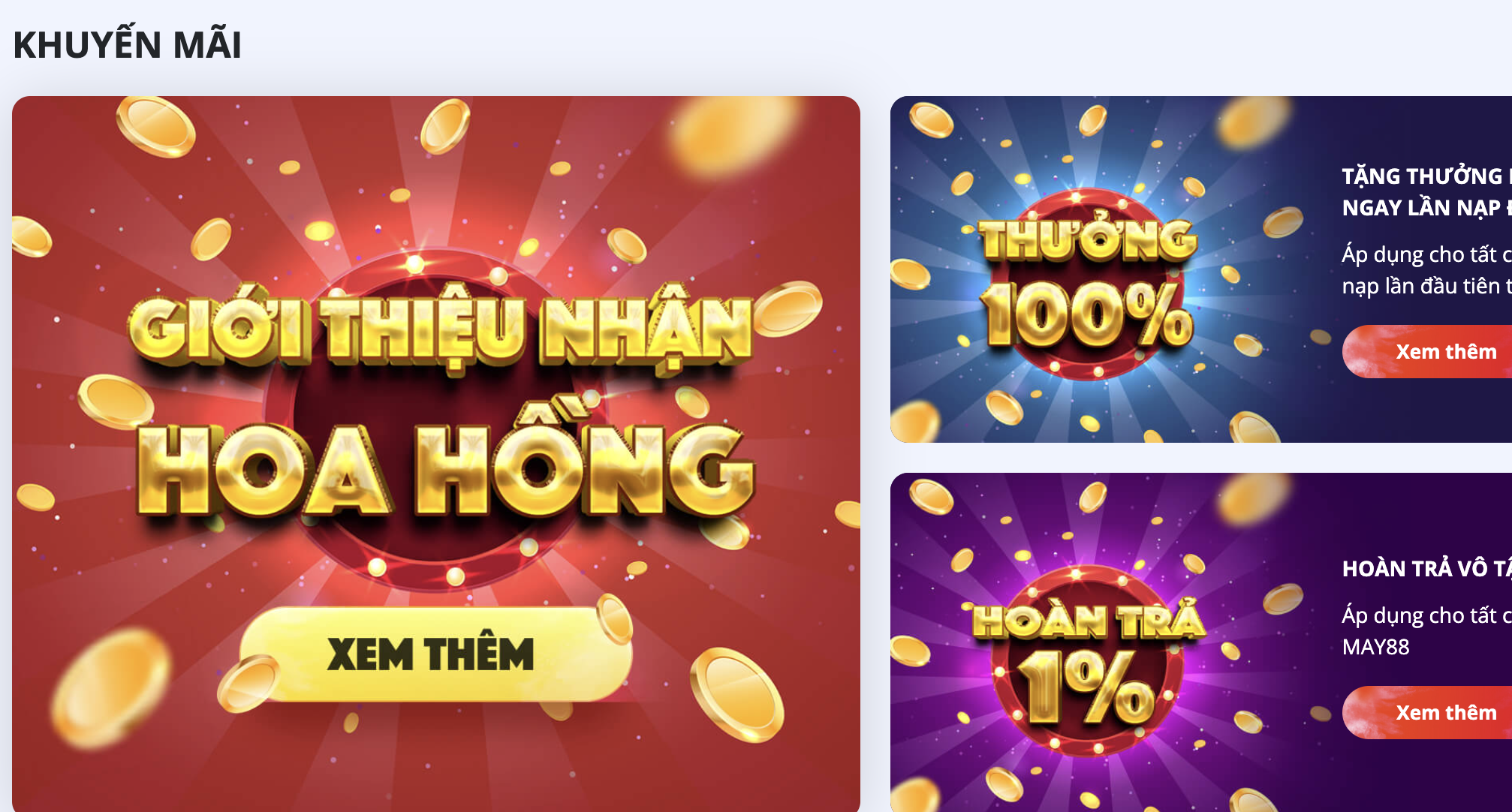 Khuyến mãi hấp dẫn có tại nhà cái May88