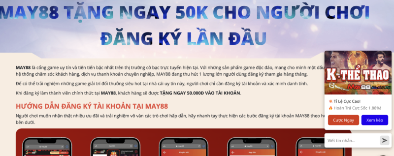 Đăng ký nhận ngay khuyến mãi khủng từ nhà cái